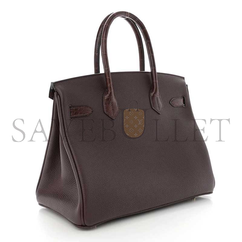 H**mes MASTER BIRKIN 30 TOGO MATTE ALLIGATOR ROUGE SELLIER (30*23*15cm)